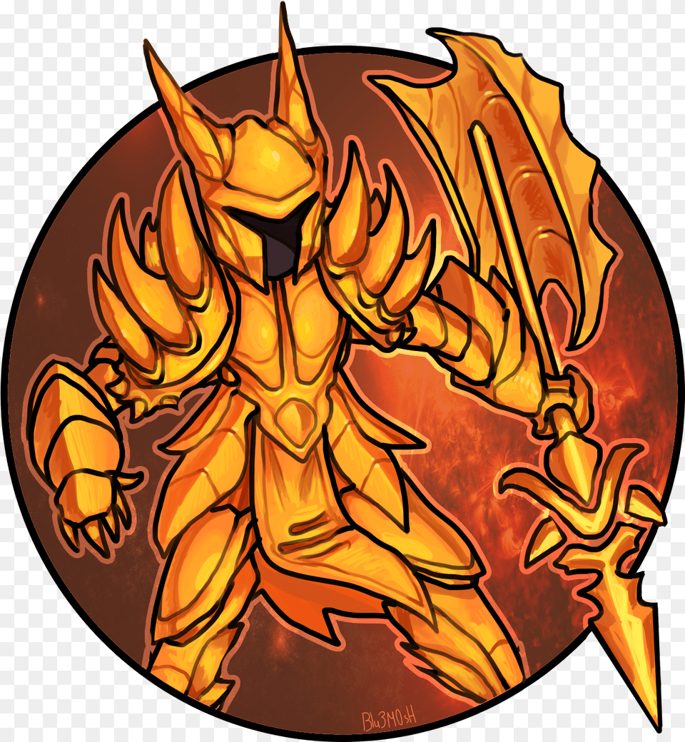 Just Solar Flare Armor By Me Terraria Solar Flare Armor Fanart, Dragon, Bonfire, Fire, Flame Free Png Download