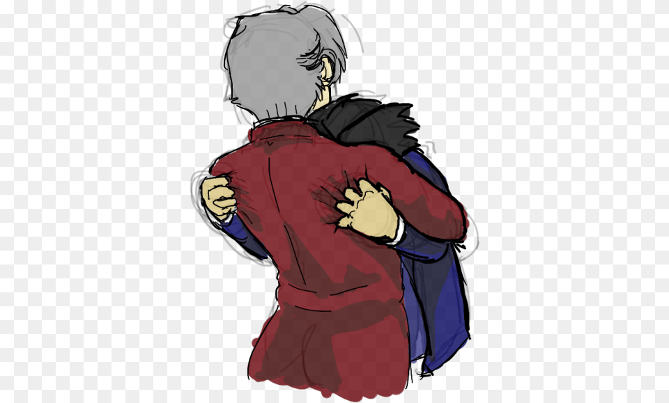 Just Wanted To Draw A Cute Miles Comforting Phoenix Phoenix Wright Miles Edgeworth Yaoi, Book, Comics, Publication, Baby Free Png