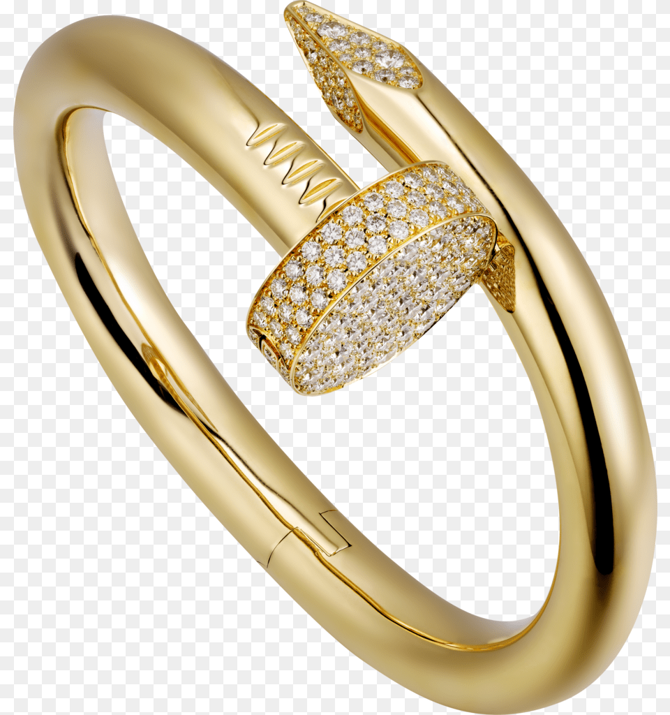 Juste Un Clou Braceletyellow Gold Diamonds Clavo De Cartier, Accessories, Jewelry, Ring, Smoke Pipe Png Image
