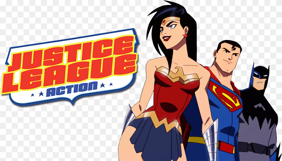 Justice League Action Comic, Adult, Publication, Person, Woman Png