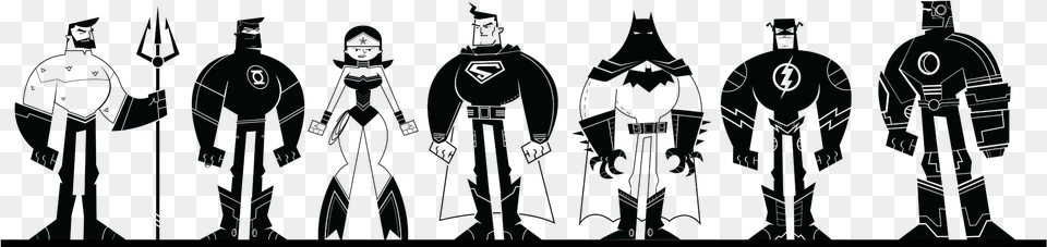 Justice League Cartoon Vector, Silhouette, Art, Drawing Png Image