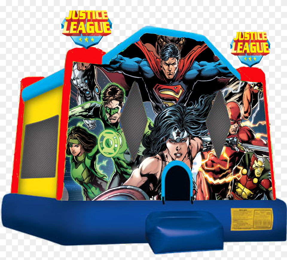 Justice League Moonbounce Justice League, Adult, Female, Person, Woman Free Png