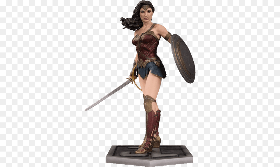 Justice League Movie Wonder Woman Dc Collectibles Statue, Adult, Female, Person, Armor Free Png Download