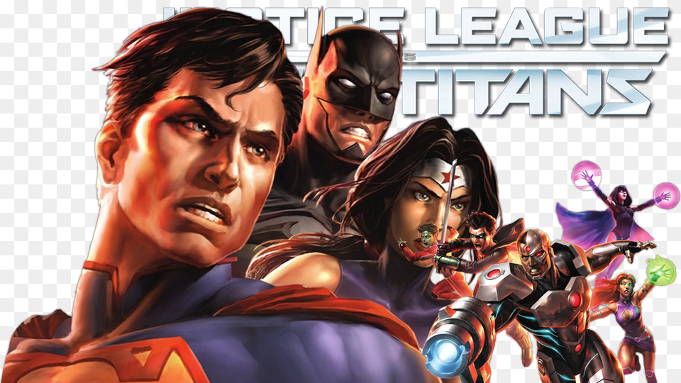 Justice League Vs Dc Comics Justice League Versus Teen Titans Dvd, Book, Publication, Adult, Person Free Png Download