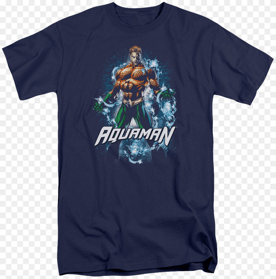 Justice League Water Powers Mens Big And Tall Shirt, Clothing, T-shirt, Person, Face Free Transparent Png