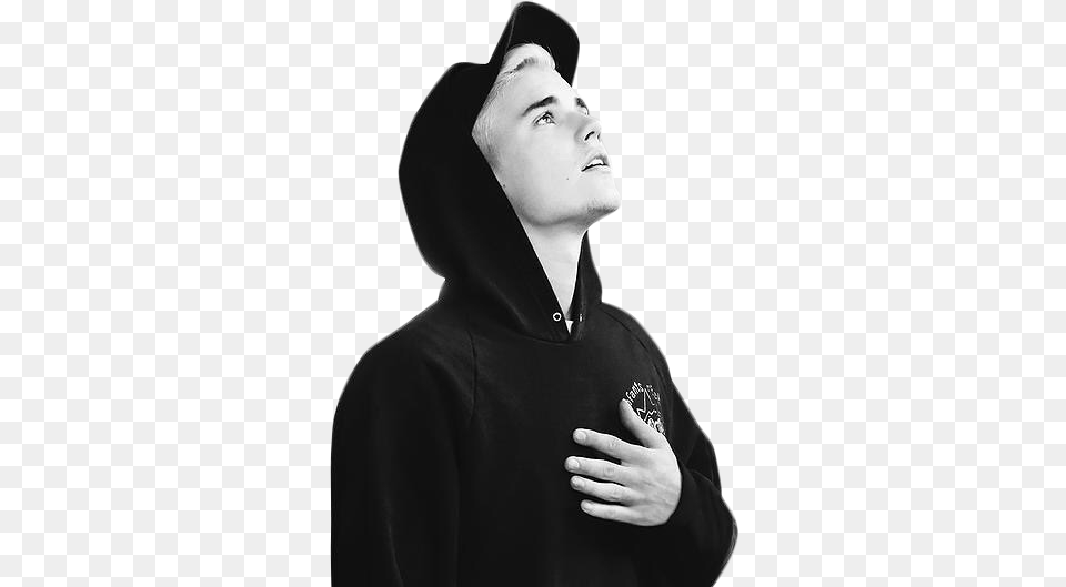 Justin Bieber Clipart Black And White Purpose Justin Bieber, Sweatshirt, Sweater, Portrait, Photography Free Png Download