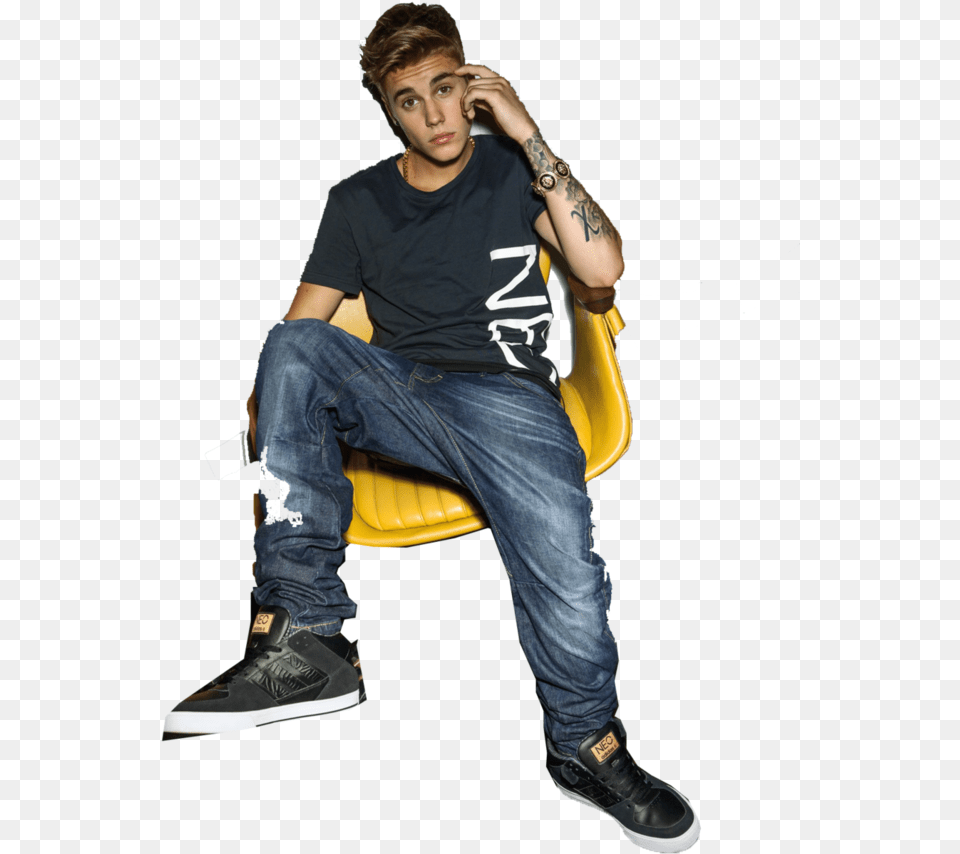 Justin Bieber Clipart Hd 4218kb Download Justin Bieber Adidas Neo Photoshoot, Sitting, Clothing, Shoe, Footwear Png Image