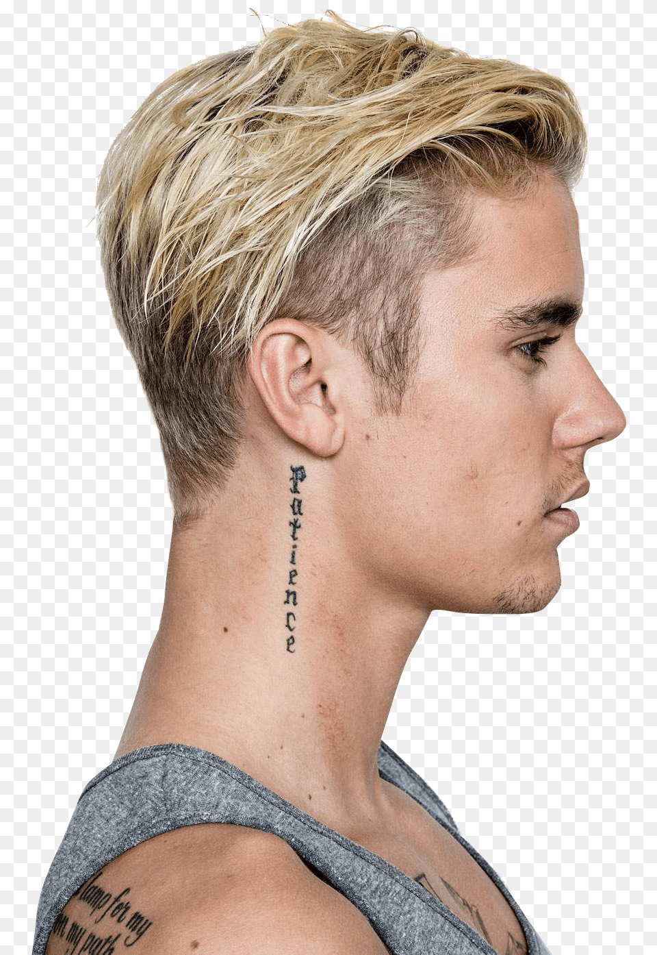 Justin Bieber Face Justin Bieber Tattoo Neck, Head, Person, Body Part, Adult Png Image