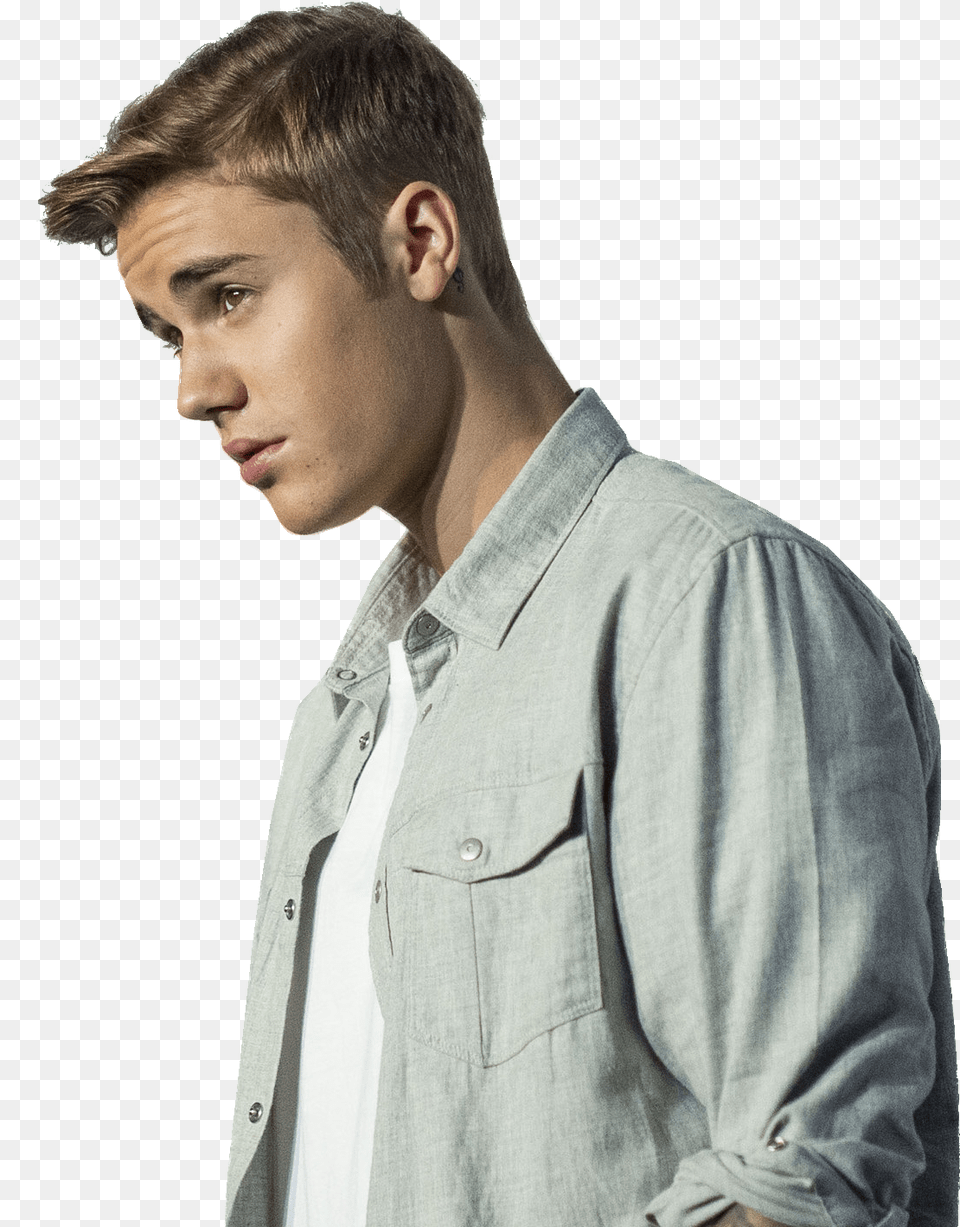 Justin Bieber From The Side, Adult, Sleeve, Shirt, Portrait Free Png