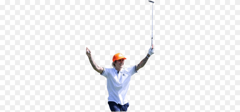 Justin Bieber Golfing Player, Clothing, Hardhat, Helmet, Person Png Image