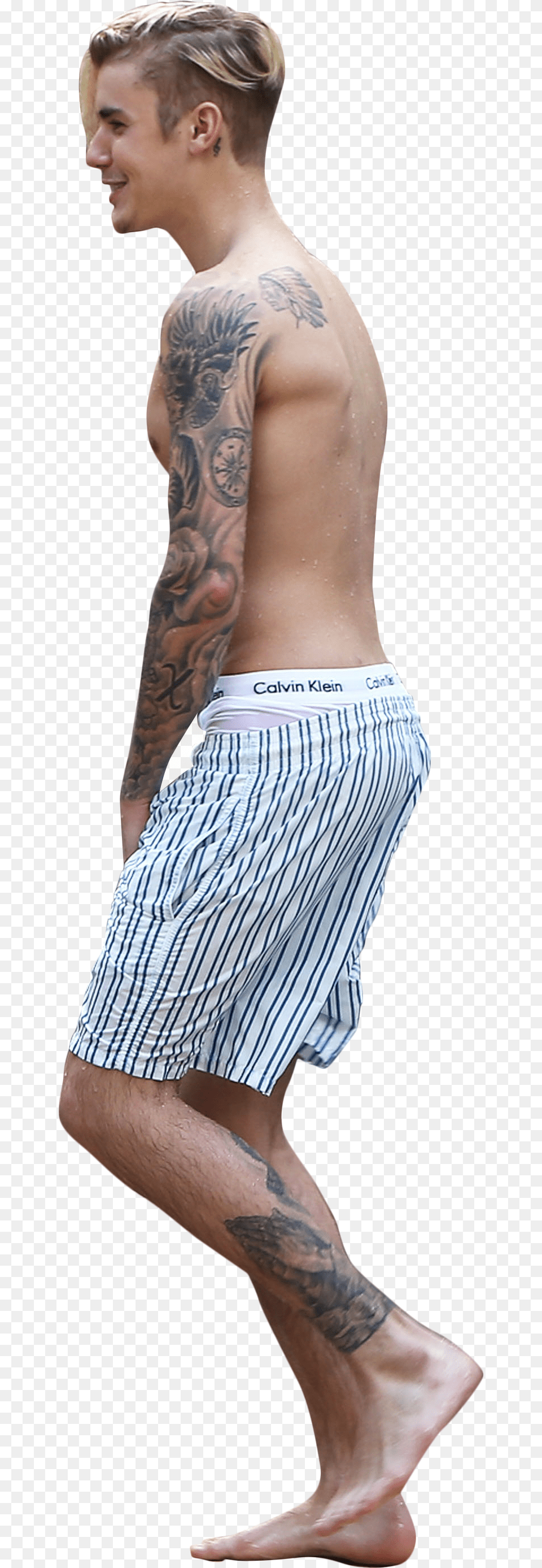 Justin Bieber In Underpants Image, Tattoo, Back, Body Part, Skin Free Png Download