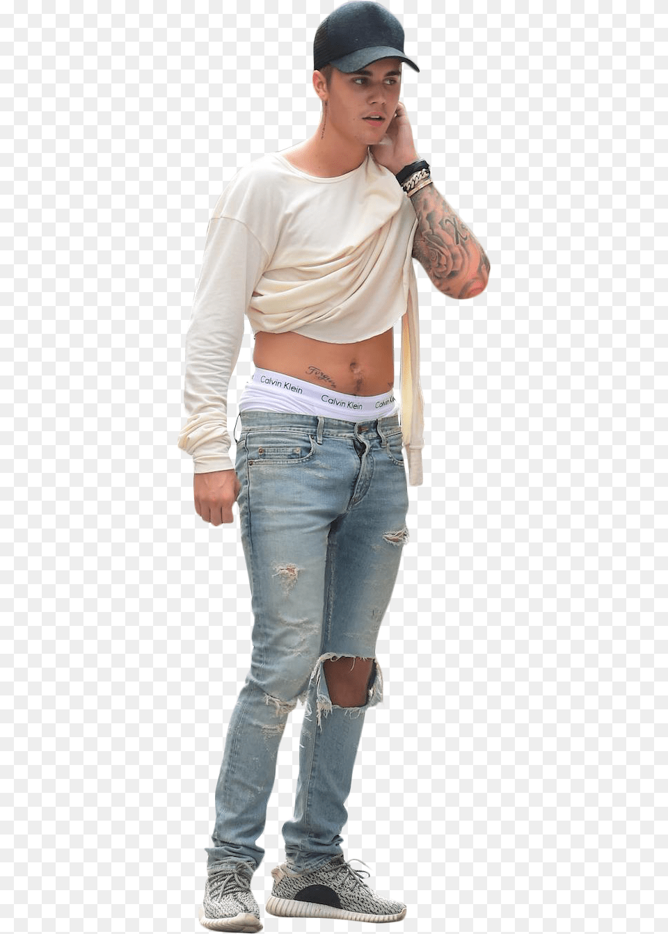 Justin Bieber Justin Bieber Sitting, Tattoo, Skin, Person, Pants Png Image