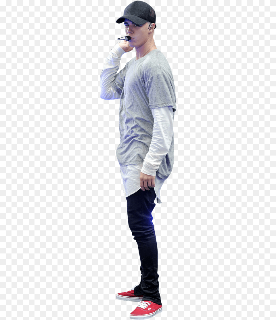 Justin Bieber Performing On Stage Image, Baseball Cap, Sleeve, Shoe, Long Sleeve Free Transparent Png