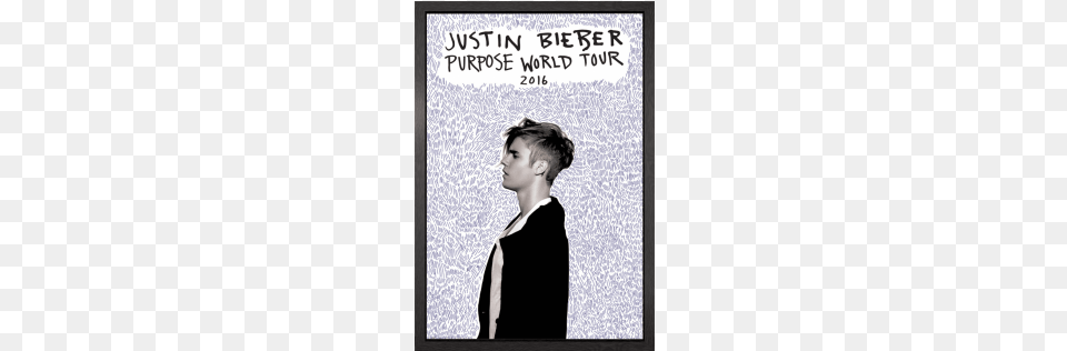 Justin Bieber Purpose Tour Framed Maxi Poster Justin Bieber Purpose Tour Poster, Advertisement, Book, Publication, Person Png Image