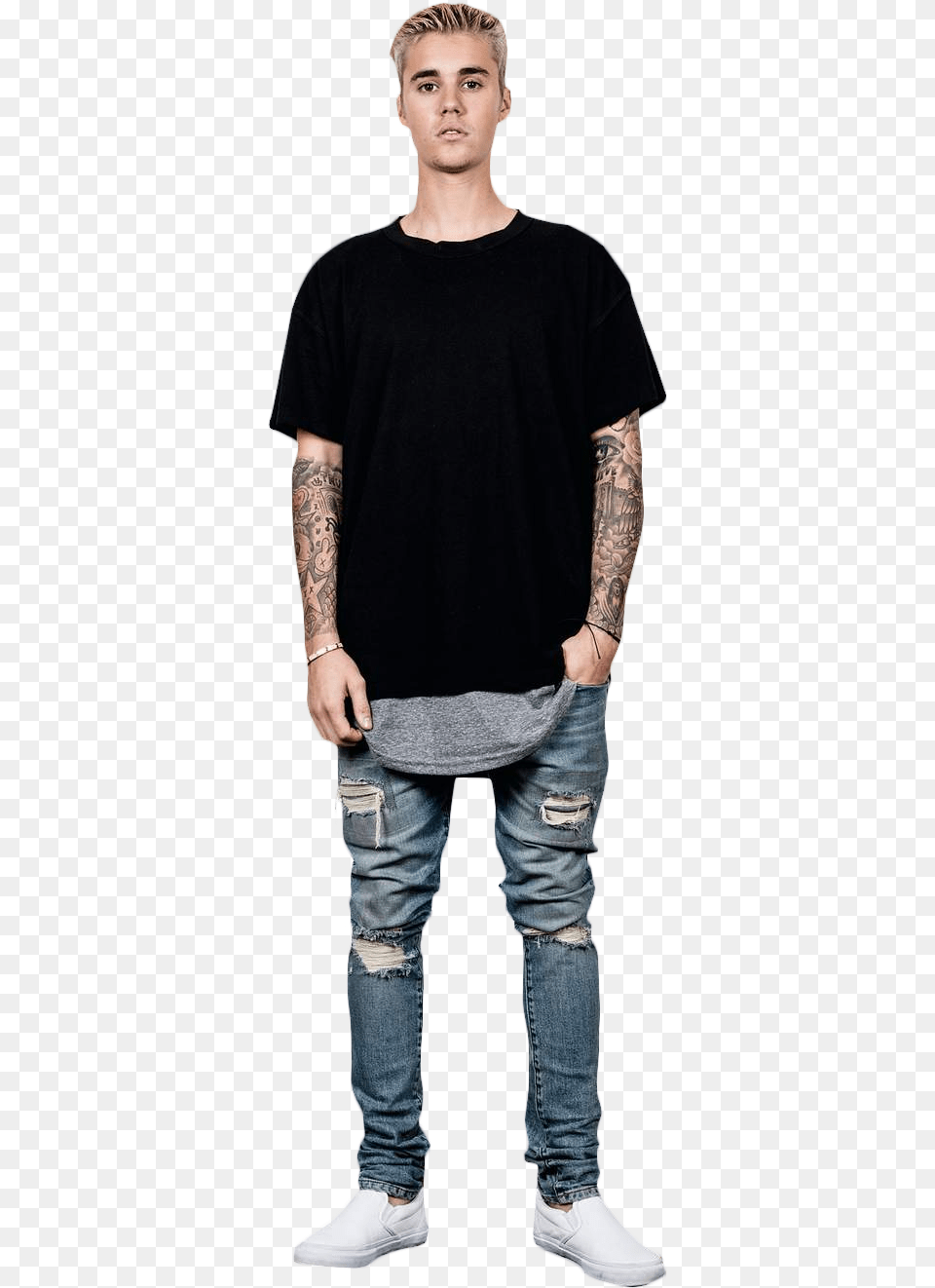 Justin Bieber Standing Vans Justin Bieber Outfits, Tattoo, T-shirt, Sleeve, Skin Png