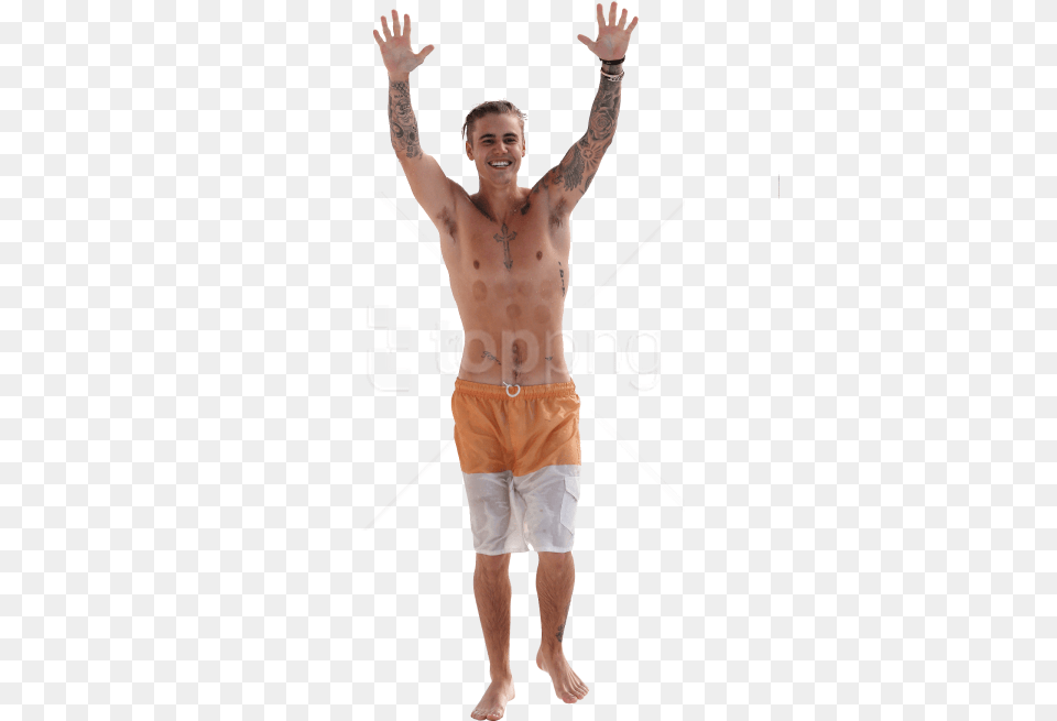 Justin Bieber Topless Images Justin Bieber Bondi Beach, Clothing, Shorts, Adult, Man Png Image