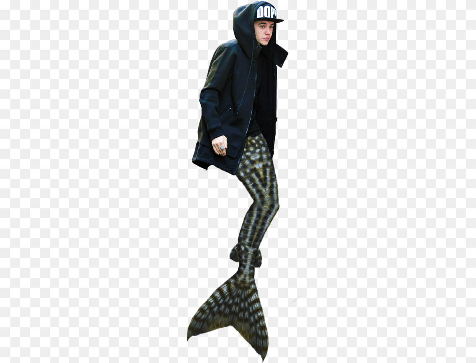 Justin Bieber Transparent Tumblr Justin Bieber As A Mermaid, Long Sleeve, Sleeve, Clothing, Hood Png Image