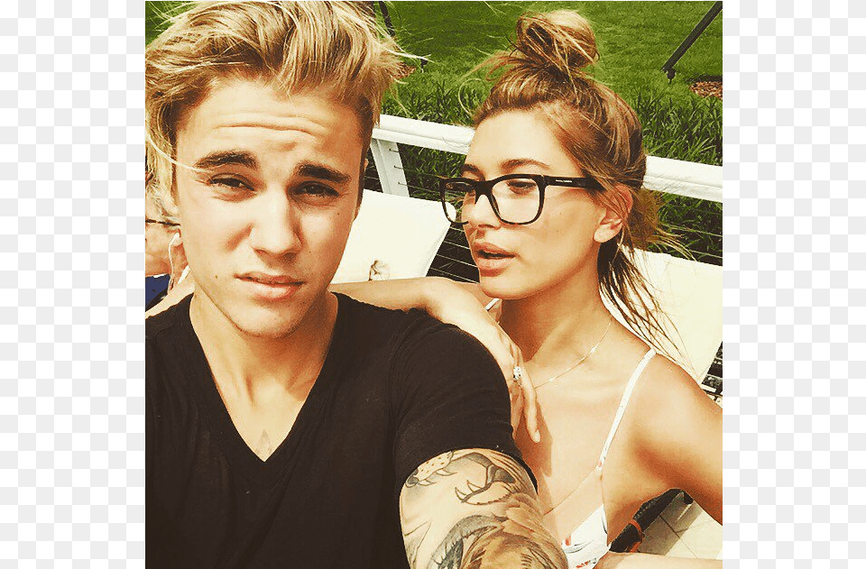 Justin Bieber39s Girlfriend Right Now, Accessories, Tattoo, Skin, Glasses Free Png Download