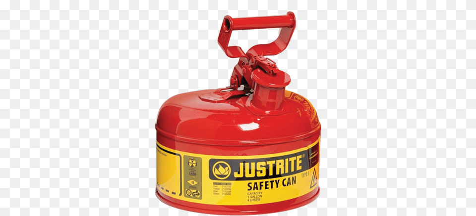 Justrite Type I Safety Can One Gallon Gasoline Can, Cylinder, Bottle, Shaker Free Png