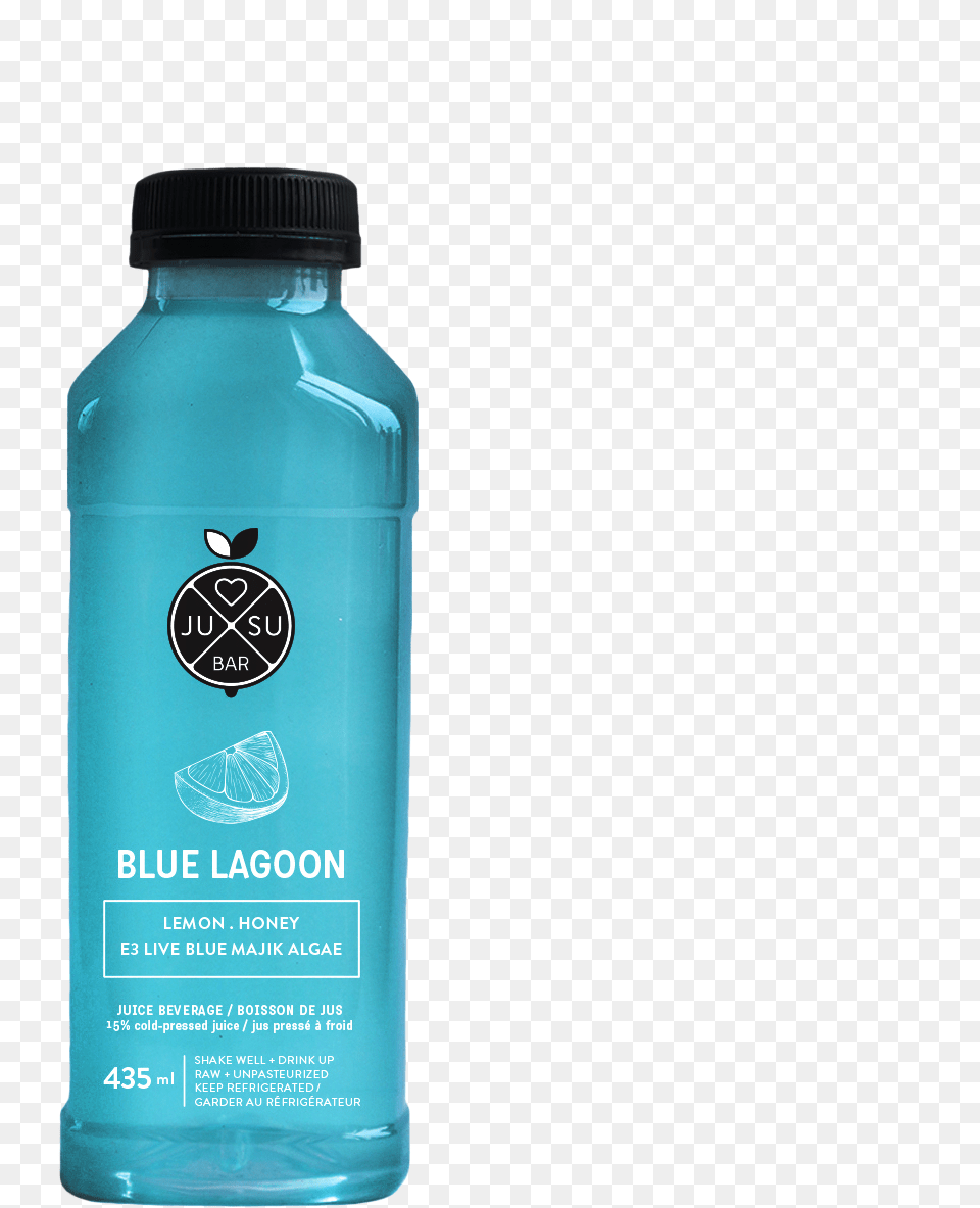 Jusu Bar Blue Lagoon Fresh Pressed Blue Juice, Bottle, Shaker, Water Bottle Png