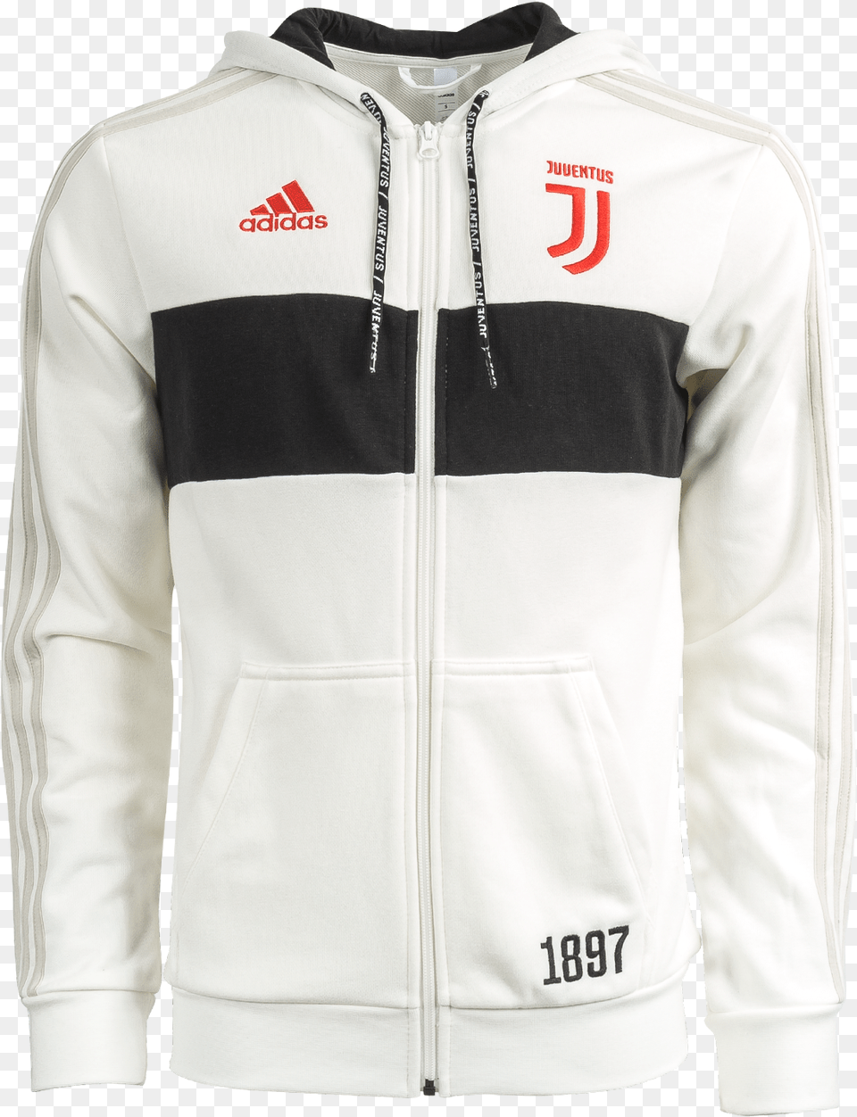 Juventus Full Zip Hoodie White Ez Football Hong Kong, Clothing, Coat, Jacket, Knitwear Png Image