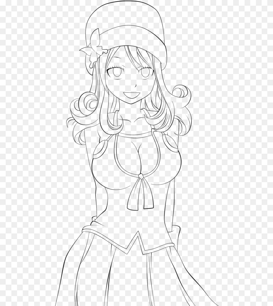 Juvia Fairy Tail Drawing Download Line Art, Gray Png Image