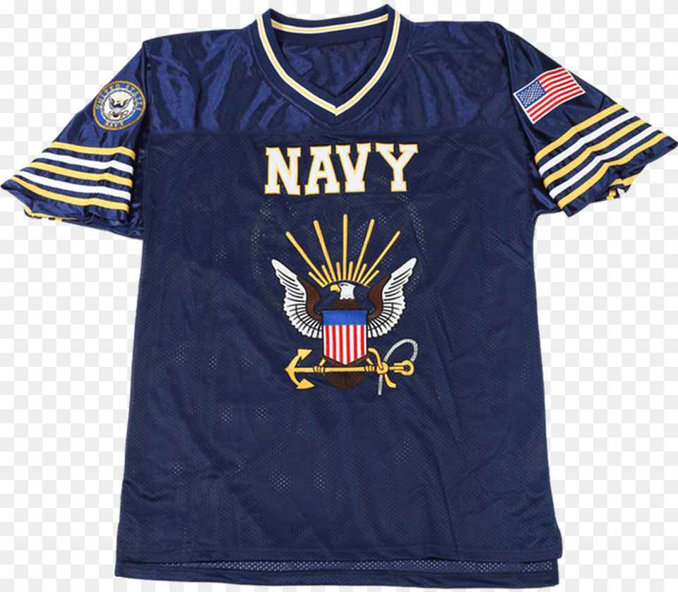 Jwm Navy Football Jersey With Navy Midshipmen Football, Clothing, Shirt, Person, Animal Png