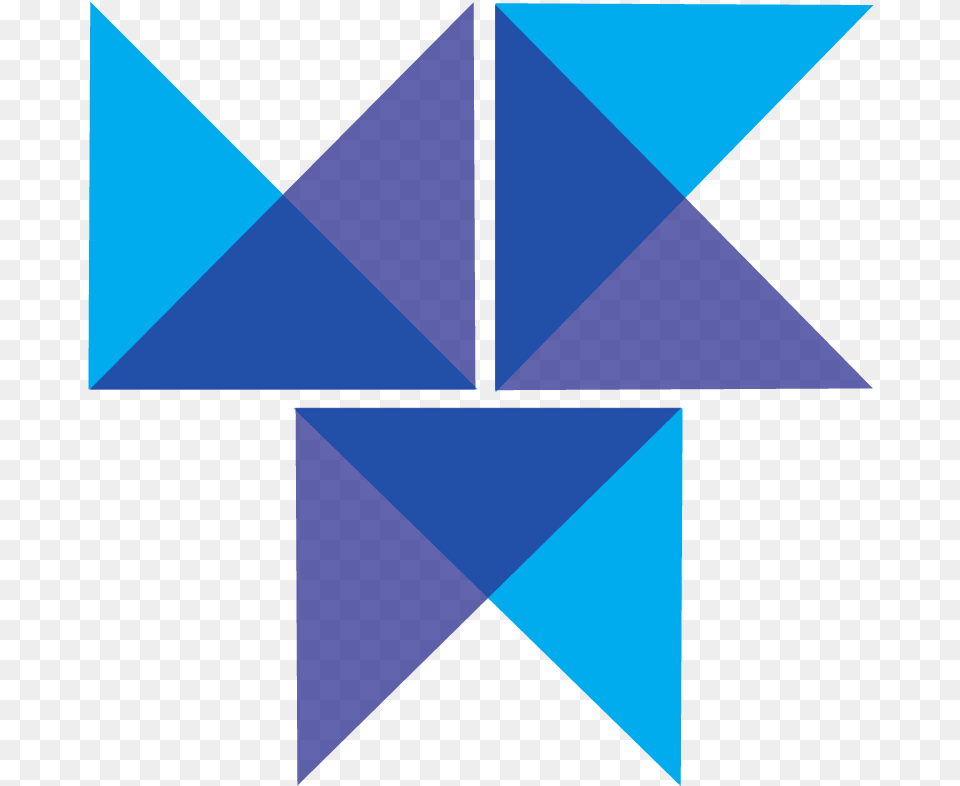 K M W Overlapping Blue Triangles Triangle, Symbol Png Image