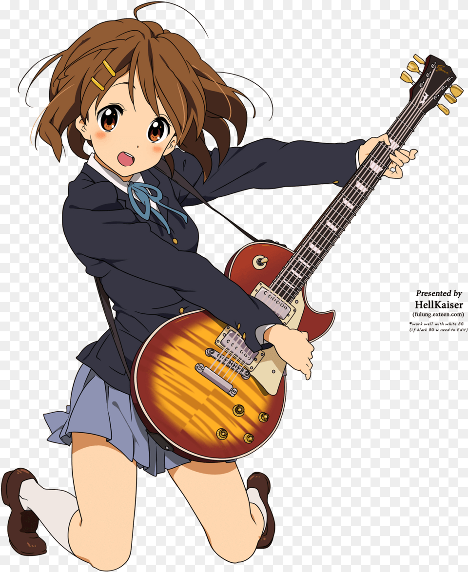 K On Yui, Guitar, Musical Instrument, Person, Publication Free Transparent Png