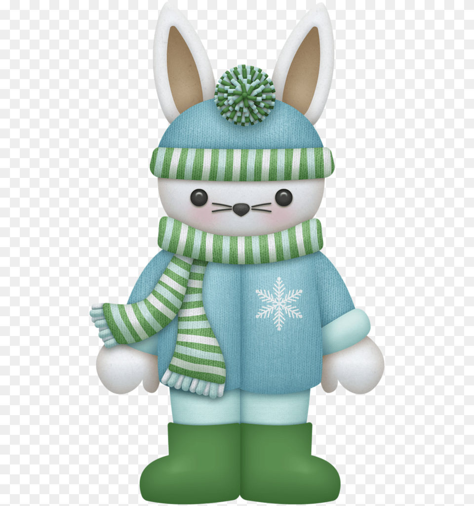 Kaagard Snowman Bunny Snow, Plush, Toy, Doll Free Png