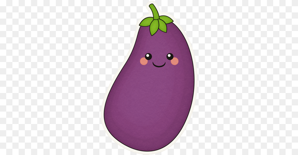 Kaagard Veggiegarden Eggplant Face Sticker Clip, Food, Produce, Plant, Vegetable Png Image