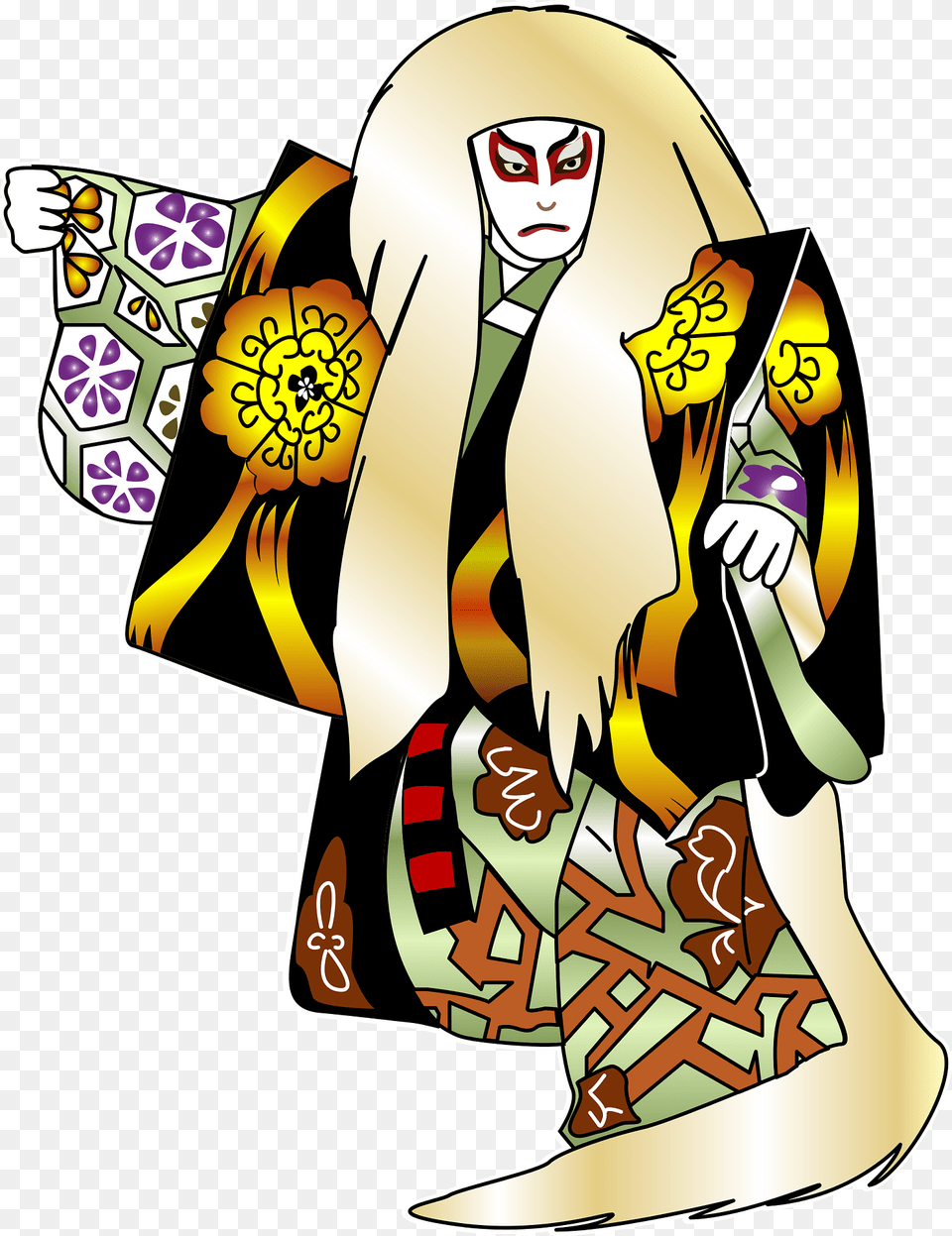 Kabuki Actor Clipart, Fashion, Clothing, Dress, Gown Png