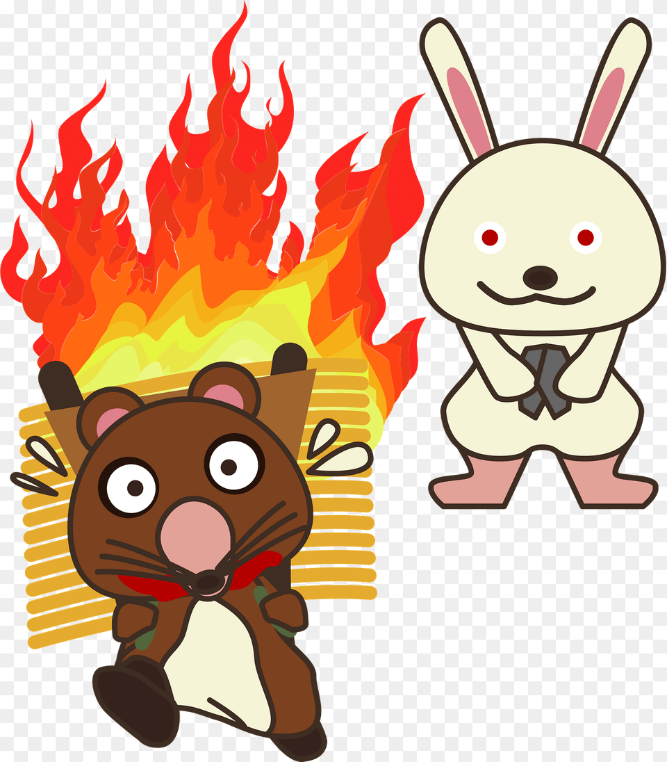 Kachi Kachi Yama Fire Crackle Mountain The Story Of The Farmer Rabbit And Raccoon Clipart, Baby, Person, Face, Head Free Png