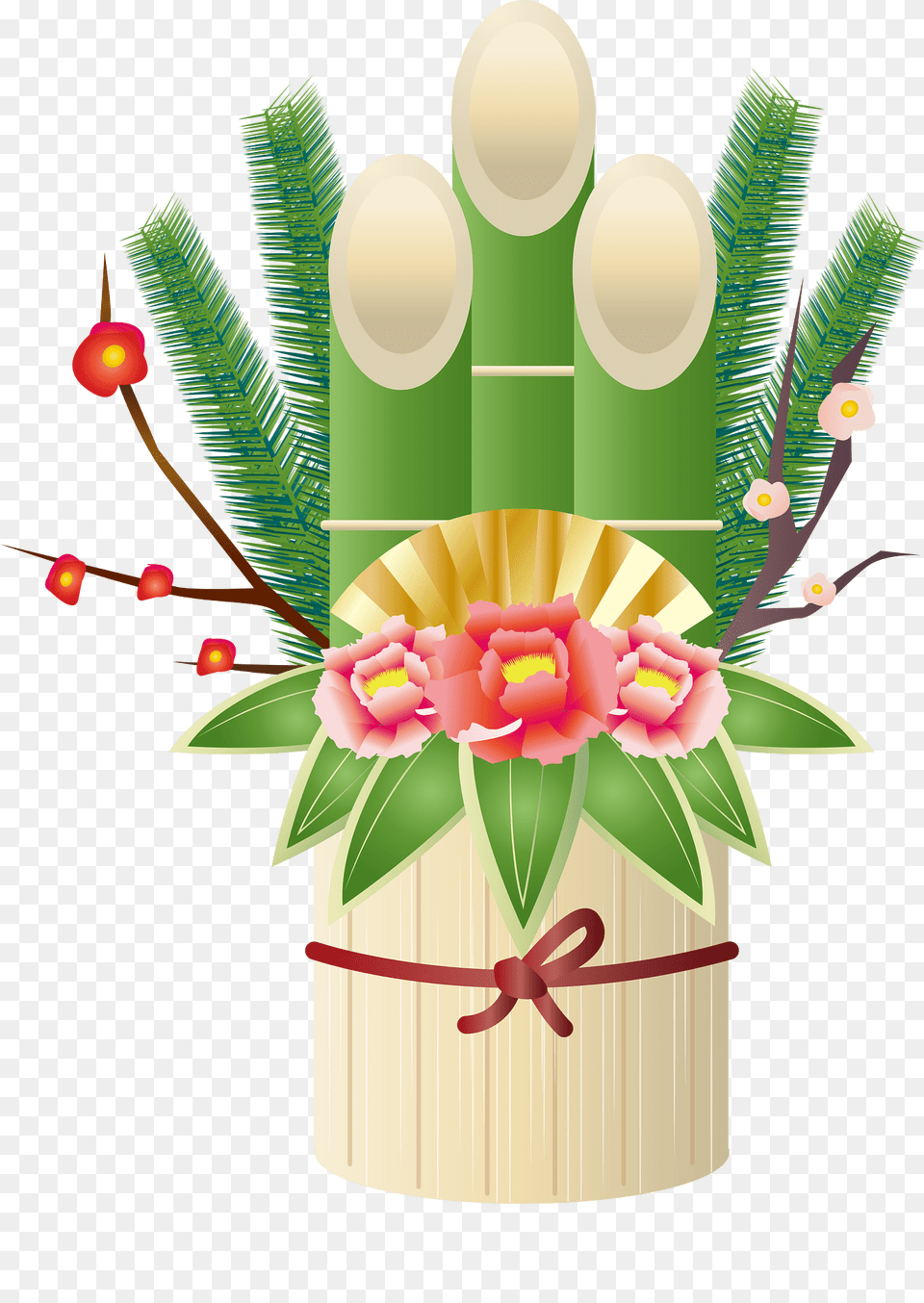 Kadomatsu Japanese New Year Clipart, Art, Flower, Flower Arrangement, Flower Bouquet Free Png