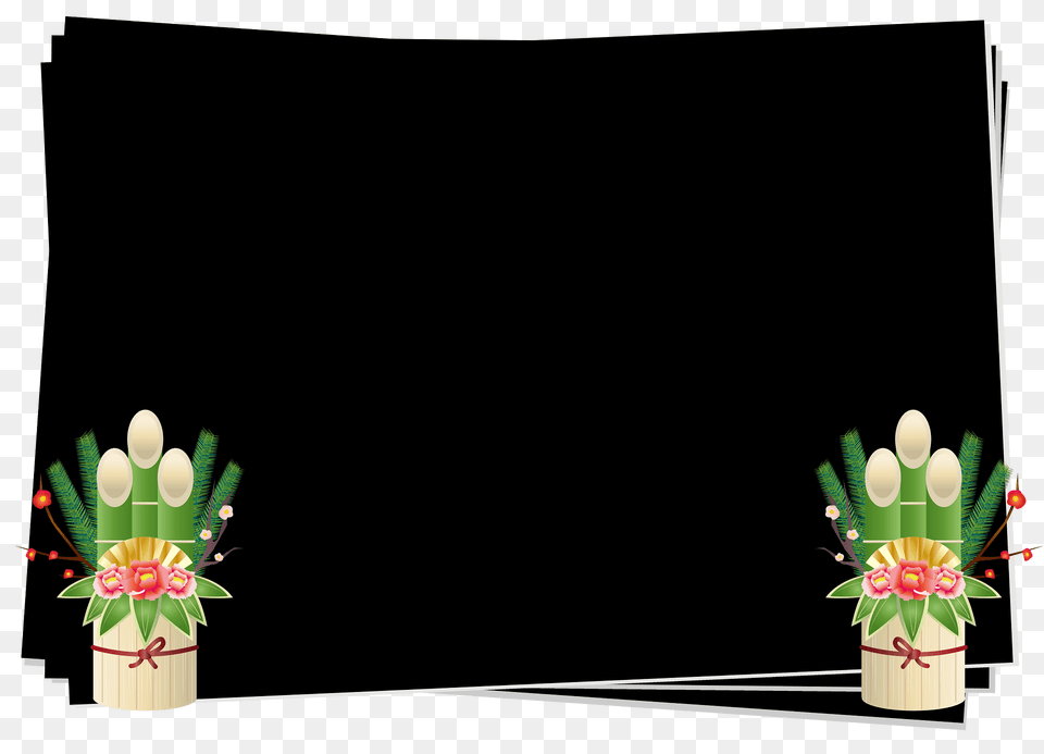 Kadomatsu Japanese New Year Clipart, Flower, Flower Arrangement, Plant, Blackboard Png Image