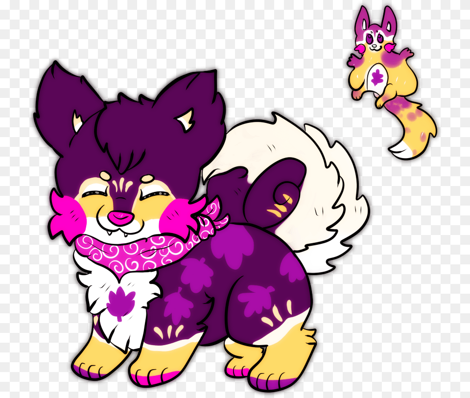 Kaede The Sushi Dog And Len The Flying Squirrel Cartoon, Purple, Graphics, Art, Baby Free Transparent Png