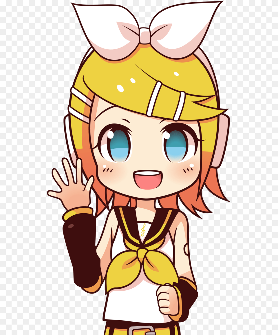 Kagamine Rin Chibi, Book, Comics, Publication, Baby Free Png Download