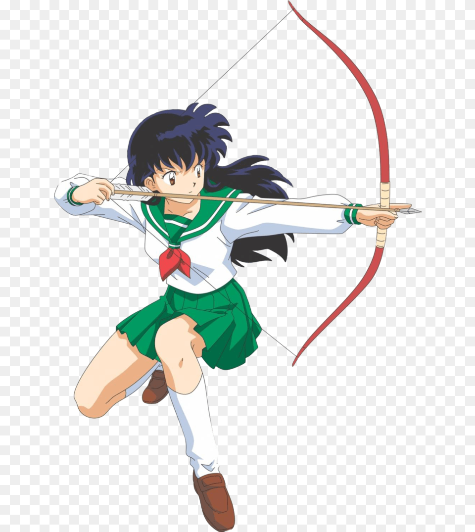 Kagome Higurashi Bow And Arrow Kagome Higurashi Inuyasha, Archer, Sport, Person, Weapon Png Image
