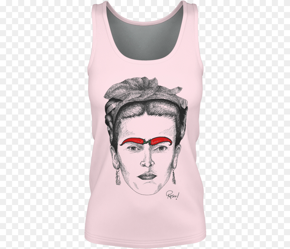 Kahlo With Chilli Eyebrows39 Tank Top Sj Active Tank, Tank Top, Clothing, Person, Head Free Png