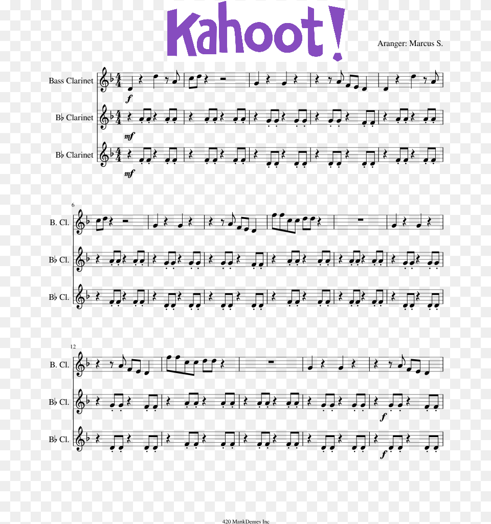Kahoot Alto Sax Sheet Music, Purple, Text Free Png