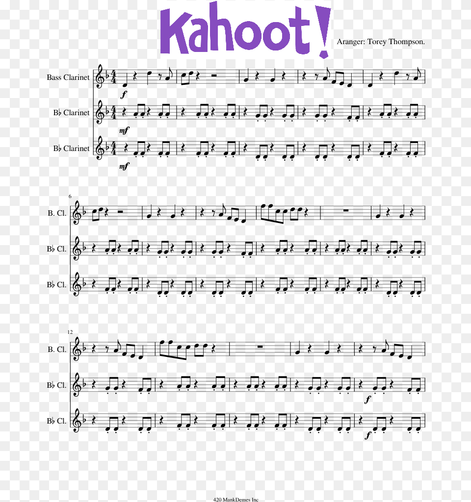 Kahoot For Clarinet Trio Kahoot Sheet Music Alto Sax Kahoot Alto Sax Sheet Music, Purple, Text Free Transparent Png