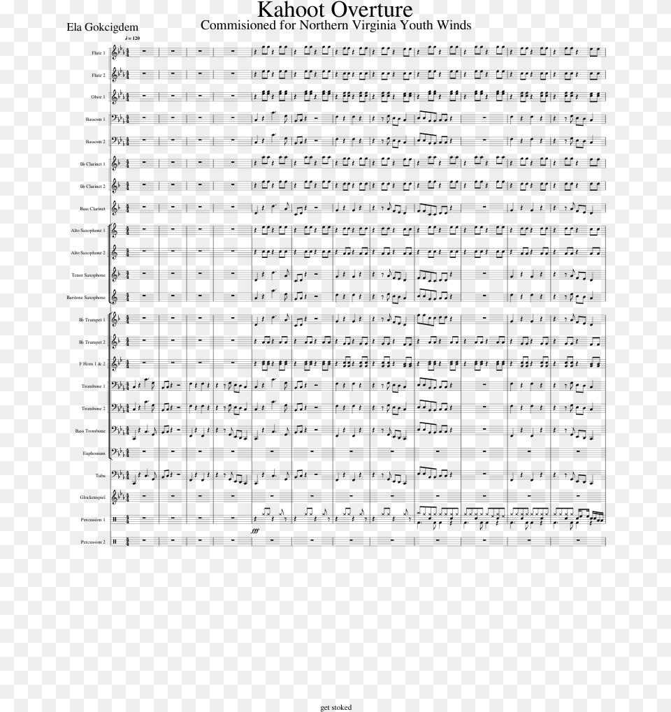 Kahoot Overture Sheet Music 1 Of 4 Pages Document, Gray Free Png Download