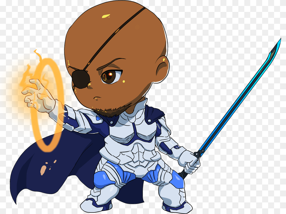 Kai Chibi Cartoon, Baby, Person, Sword, Weapon Free Transparent Png