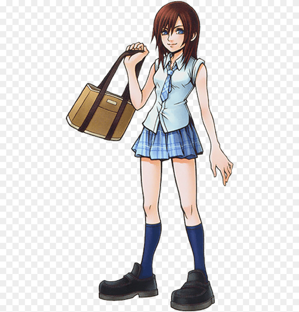 Kairi Wearing School Uniform Kingdom Hearts Kairi Artwork, Accessories, Publication, Person, Handbag Free Png Download