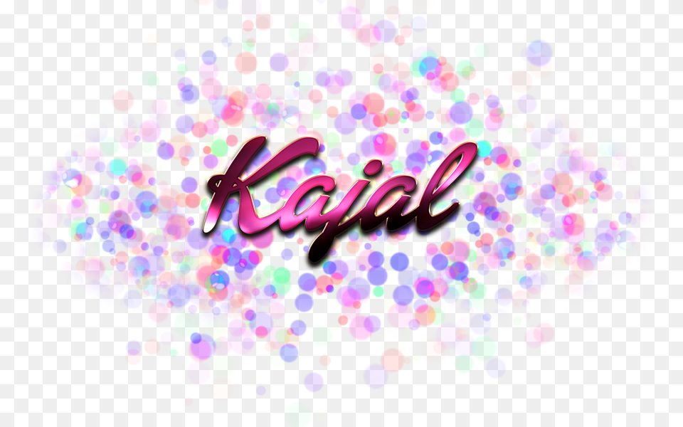 Kajal Name Logo Bokeh, Art, Graphics, Paper, Confetti Png Image