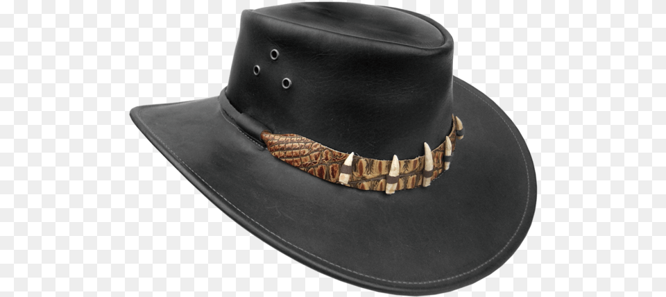 Kakadu The Croc Leather Crocodile Look Hat In Black 3h15 Kakadu The Croc Leather Crocodile Look, Clothing, Sun Hat, Cowboy Hat Png Image