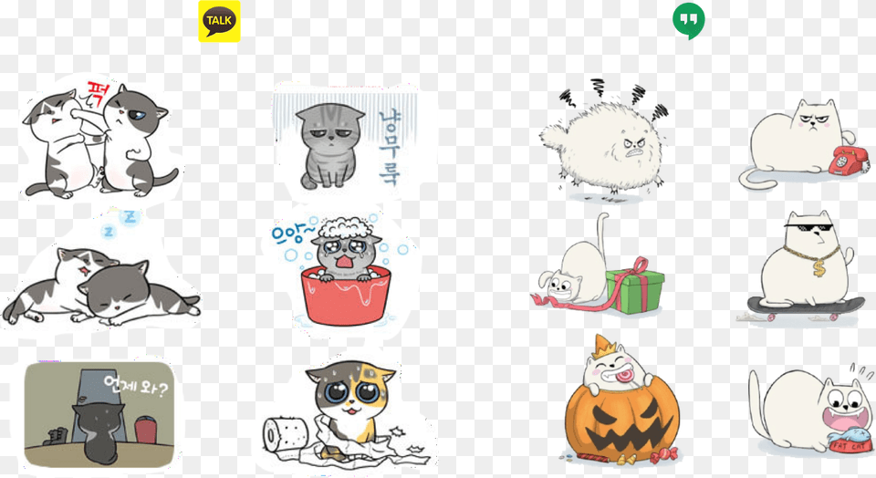 Kakaotalk On The Left Hangouts On The Right Cartoon, Book, Comics, Publication, Baby Free Transparent Png
