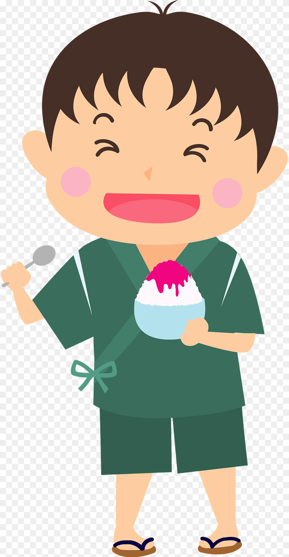 Kakigori Little Boy Clipart, Baby, Person, Cream, Dessert Free Png Download