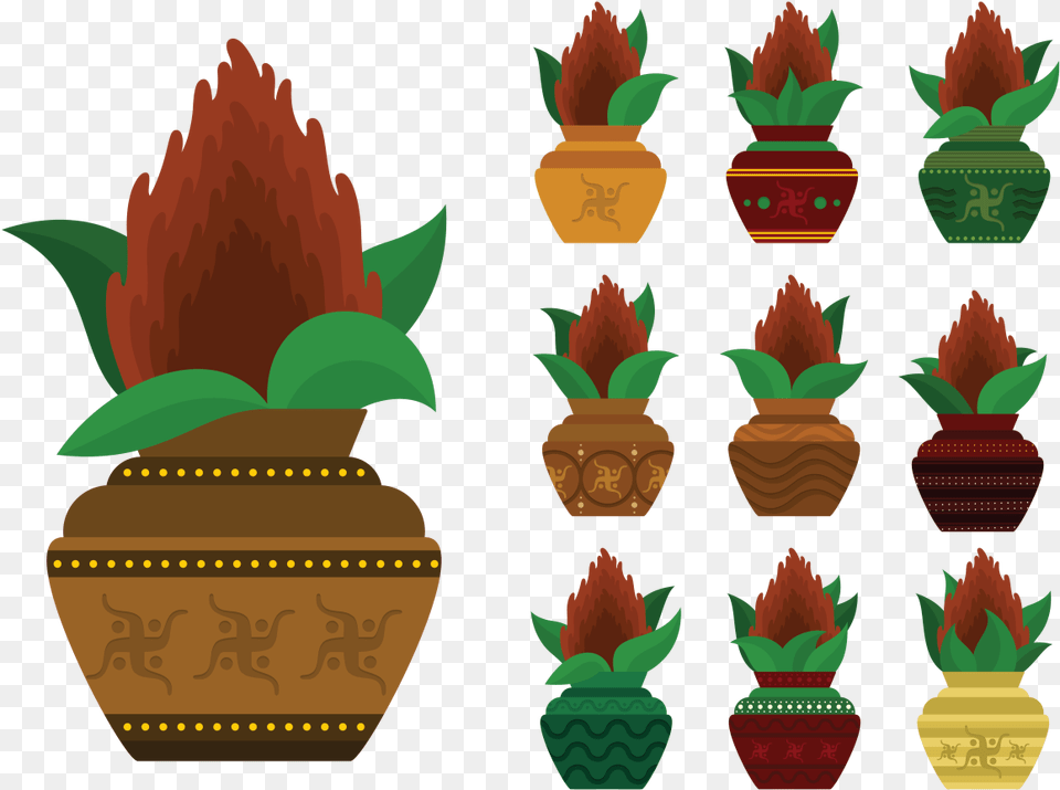 Kalash Vector, Plant, Vase, Jar, Leaf Free Png