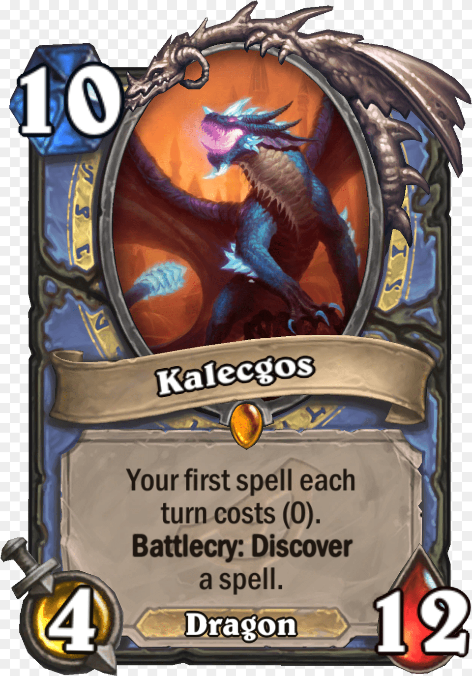 Kalecgos Hearthstone Rise Of The Shadows Expansion Kalecgos Hearthstone, Dragon, Animal, Dinosaur, Reptile Free Transparent Png